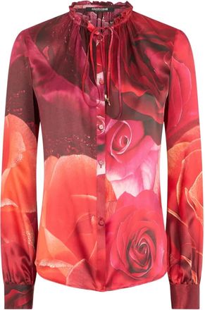 Roberto Cavalli floral silk shirt - Red