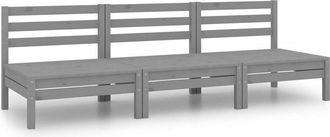 vidaXL Juego De Muebles De Jard&iacute;n 3 Piezas Madera Maciza De Pino Gris Vidaxl