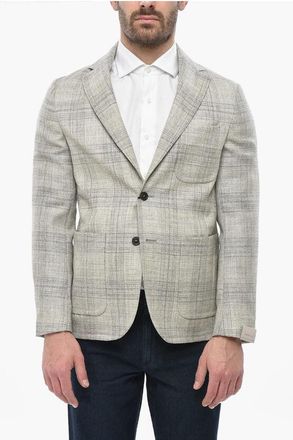 Corneliani CIRCLE Virgin Wool Lined Blazer District Check size 50