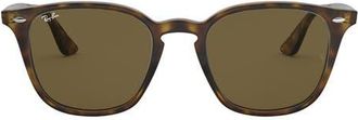 Ray-Ban 52mm Square Sunglasses in Light Havana /Dark Brown at Nordstrom