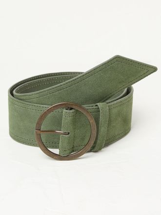 Fat Face FatFace Green Wide Suede Belt