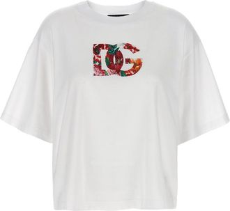 Dolce & Gabbana White Floral logo t-shirt