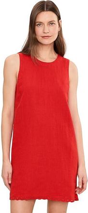 Madewell Embroidered Mini Shift Dress in 100% Linen Womens Dress Wild Poppy : XL (Womens 14-16)