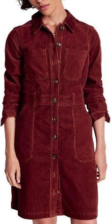 Boden Long Sleeve Corduroy Shirtdress in Chestnut at Nordstrom Rack, Size 8