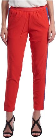 Zadig&Voltaire Slim Jogger Broek - Dames - Vrijetijds broeken - Rood - XS - Leer - Broeken