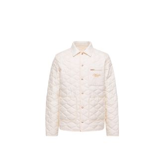 Moncler Kastos Diamond-quilted Down Shirt Jacket White Size 1
