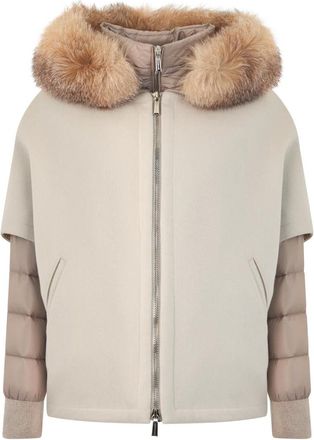 Moorer Dames, Jassen, Beige, Maat: 2XS Zijde