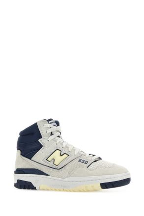 New Balance Leather and Suede High-Top Sneaker - Beige