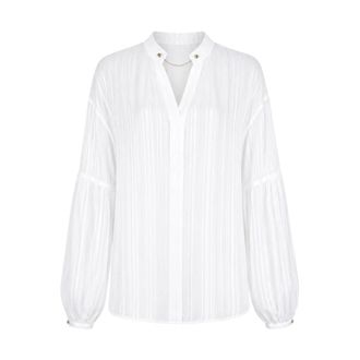 Liu Jo Blouses, female, White, Size: 2XL Viscose Pliss&eacute; Blouse