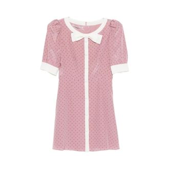 Alessandra Rich Shirt Dresses, female, Pink, Size: 2XS Polka-dot Shirt Dress