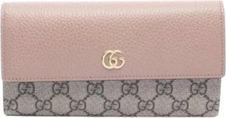 Gucci Pre-owned Wallets, female, Beige, Size: ONE SIZE Pre-owned Long wallet (bi-fold)