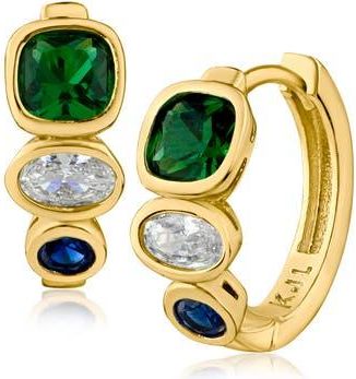 Kenneth Jay Lane Mixed CZ Huggie Hoop Earrings in Multi/Gold at Nordstrom Rack