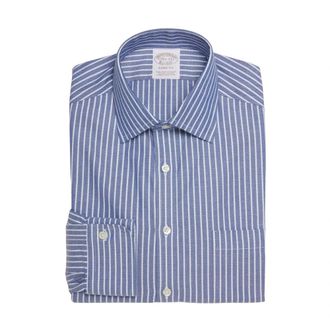 Brooks Brothers Soho Extra-slim Fit Non-iron Overhemd- Dobby- Ainsley Kraag - Heren - Zakelijke Overhemden - Blauw - 2XL - Katoen - Overhemden
