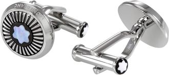 Montblanc Iconic Round Star Cufflinks Mother Of Pearl Rays