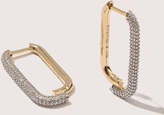 Otiumberg 14kt Gold Vermeil Mosaic Pave Hoop Earrings in Yellow Toned Gold at Nordstrom