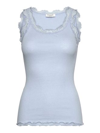 Rosemunde Spitzentop ROSEMUNDE Babette Silk Top mit Seide, Damen, Gr. XXL, hellblau, Feinstrick, Obermaterial: 70% Seide, 30% Baumwolle, k&ouml;rpernah h&uuml;ftbedeckend