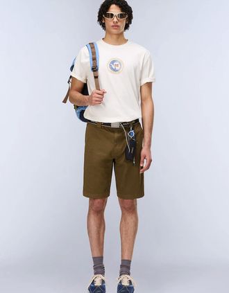 Napapijri Mens Napapijri Phos Short Sleeve T-Shirt - White - Size: 44