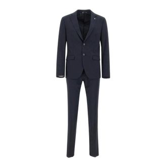 Manuel Ritz Single Breasted Suits, male, Blue, Size: 4XL Timeless Blue Mens Suit