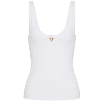 Valentino Sleeveless Tops, female, White, Size: M VGold Sleeveless Top