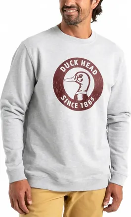 Duck Head Nostalgia Crewneck Sweatshirt In Heather Gray