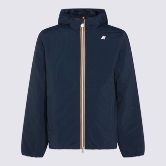 K-Way Dark Blue Nylon Jack Plain Casual Jacket