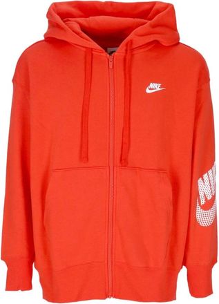 Nike Sportswear Zip Hoodie - Dames - Sportshirts - Rood - L - Katoen - Fitness