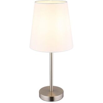 Nowa L&aacute;mpara de mesa con pantalla redonda c&oacute;nica n&iacute;quel mate 1x E14