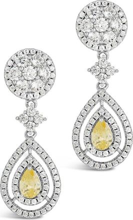Sterling Forever Cz Jennifer Drop Studs