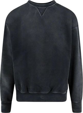 Maison Margiela Faded Sweatshirt in Katoen met Logo - Heren - Sweatshirts - Zwart - L - Katoen - Hoodies & sweatvesten