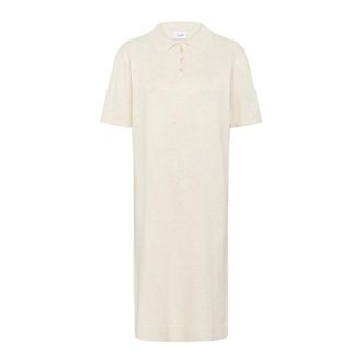 Saint Tropez Soft Polo Dress Fog Melange - female - Saint Tropez - Midi Dresses - Beige - XS - Dresses
