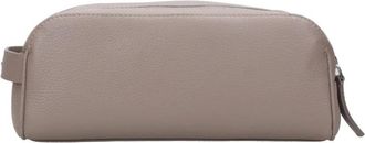 Orciani Micron Leder Toilettas - Heren - Toilettassen - Grijs - ONE Size - Leer - Tassen