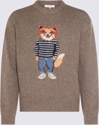 Maison Kitsuné Sweaters Dark Grey Melange-Uomo