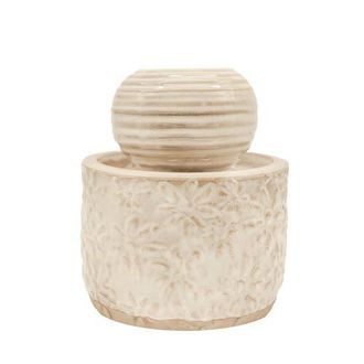 Foreside Home And Garden 7 x 8 Abeline Floral White Glaze Stoneware Antique Plug-In Decorative Water Fountain at Nordstrom