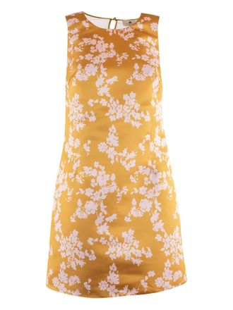 Elisabetta Franchi floral-embroidered mini dress - women - Polyester - 44 - Yellow