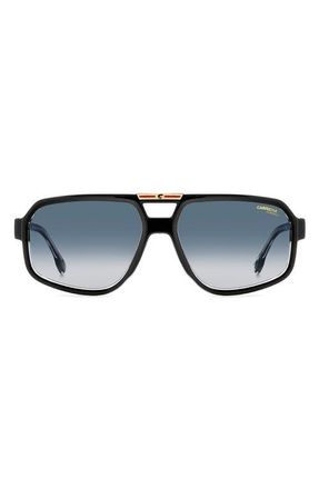 Carrera Victory 59mm Gradient Navigator Sunglasses in Black Crystal/Dark Blue at Nordstrom