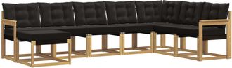 vidaXL Conjunto De Sof&aacute;s De Exterior 8 Uds. Blanco Y Negro Vidaxl