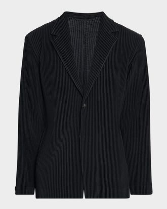 Homme Pliss&eacute; Issey Miyake Men & apos;s Pleated Single-Breasted Sport Coat