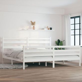 vidaXL Vidaxl - Estructura De Cama Sin Colch&oacute;n Madera De Pino Blanco 200x200 Cm