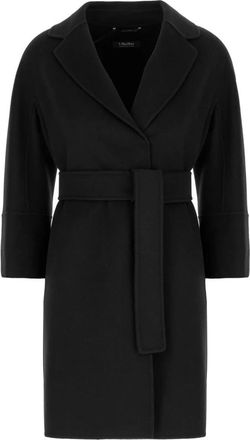 Max Mara Arona Coat - Dames - Jas met riem - Zwart - S - Wol - Jassen