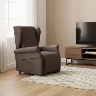 Dmora Sill&oacute;n Treia, Butaca Desenfundable, Reclinable Made In Italy, Brazos, 75x84x107h Cm Marr&oacute;n