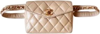 Chanel Pre-owned Fanny Pack - Dames - Vintage Heuptassen - Beige - ONE Size - Katoen - Vintage