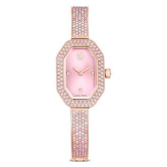 Swarovski Dextera Bangle Quartz Crystal Pink Dial Ladies Watch 5717588