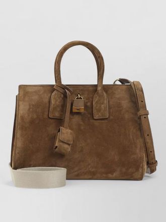 Saint Laurent sac de jour suede leather tote bag