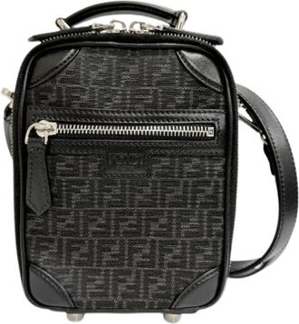 Fendi Borsa a spalla Pre-owned Micro FF Jacquard in pelle - - Pre-owned - Donna - Nero - ONE SIZE