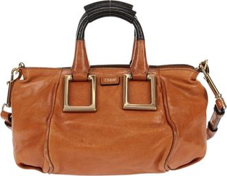 Chlo&eacute; Ethel Top Handle Bag Leather Brown Leather Handbag (Pre-Owned)