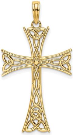 Diamond2Deal 14k Yellow Gold Polished Celtic Knot Cross Charm