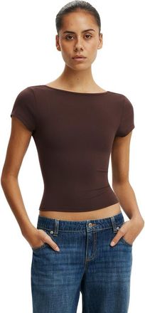 Cotton On Womens Hold Me Scoop Back Tee in Dark Oak at Nordstrom, Size Xx-Small
