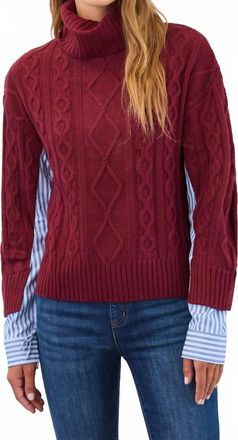 FDJ Mixed Media Sweater In Scarlet