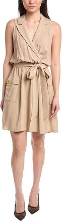L'agence Lagence Cosima Military Linen-Blend Mini Dress