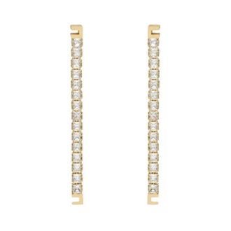 Elisabetta Franchi Strass Oorbellen - Dames - Oorbellen - Geel - ONE Size - Accessoires